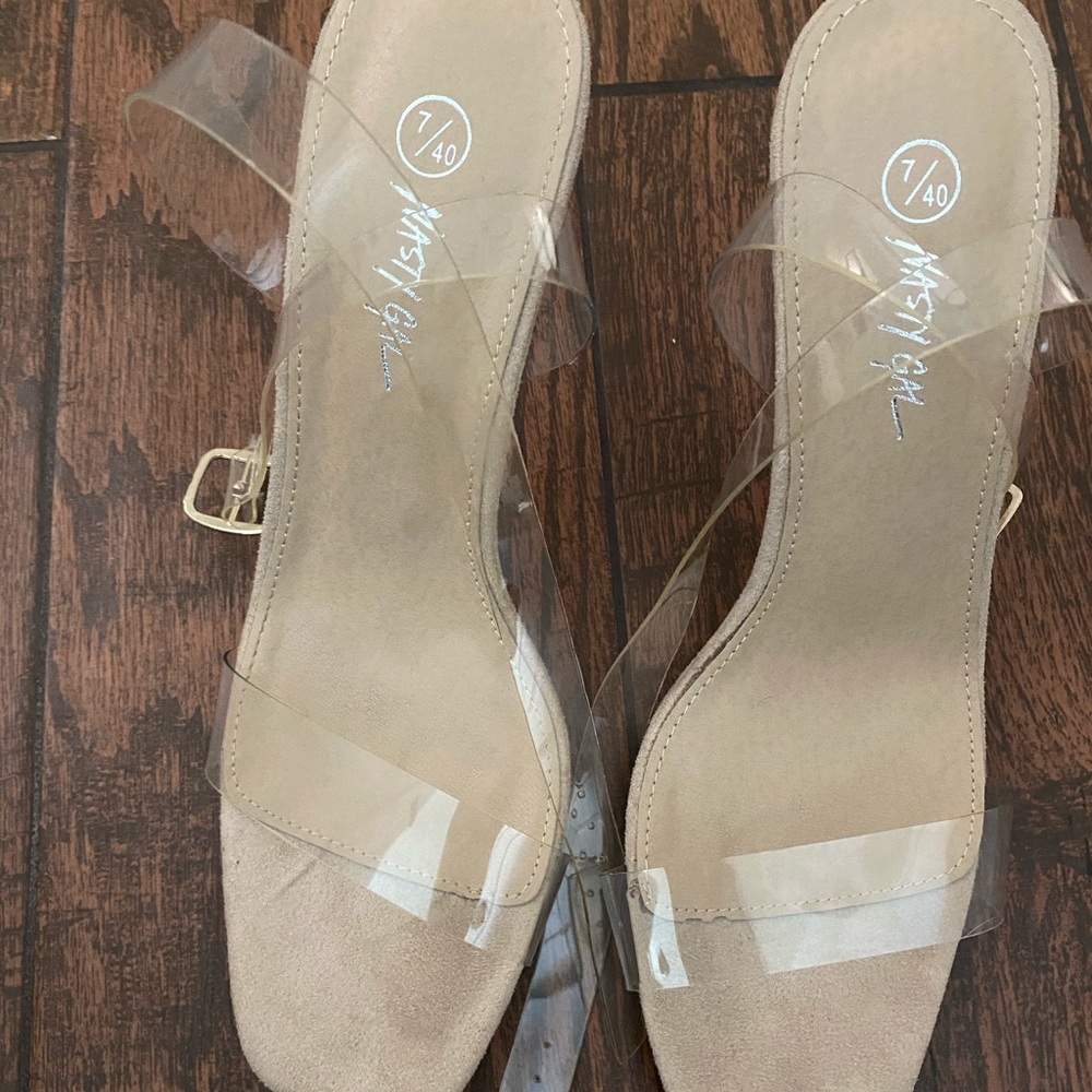 Cute and trendy Nasty Gal clear wedges